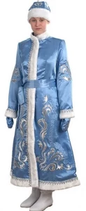 Карнавальный новогодний костюм «Снегурочка» с вышивкой для женщин