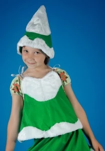 Детский карнавальный новогодний костюм «Елочка» для девочек