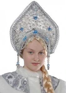 Русский Народный фольклорный новогодний головной убор Кокошник «Царица» для детей и взрослых