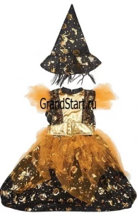 Детский карнавальный костюм Ведьма «Золотая» для девочек