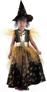 Детский карнавальный костюм Ведьма «Золотая» для девочек