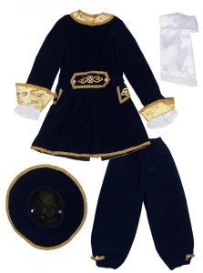 Детский карнавальный костюм «Вельможа» (синий) для мальчиков