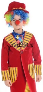 Детский карнавальный костюм Клоун «Франт» красный для мальчиков