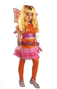 Детский карнавальный костюм Фея Винкс «Стелла» для девочек