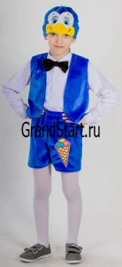Детский карнавальный костюм «Пингвинчик» с вышивкой для мальчиков и девочек