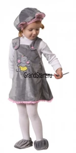 Детский карнавальный костюм «Мышка» (плюш) для девочек