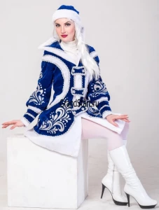 Карнавальный новогодний костюм Снегурочка «Купеческая» для взрослых