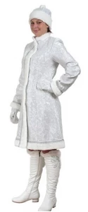 Карнавальный новогодний костюм «Снегурочка» (белая) для взрослых