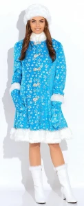 Карнавальный костюм «Снегурочка» (плюш) для взрослых