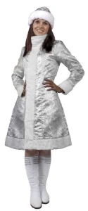 Новогодний костюм «Снегурочка» (шёлк) для взрослых