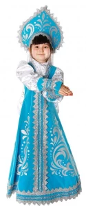 Детский новогодний карнавальный костюм «Снегурочка Русская» для девочек