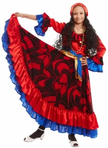 Детский карнавальный национальный костюм «Цыганка» для девочек
