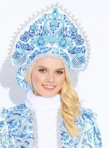 Карнавальный костюм Снегурочка «Гжель» для взрослых