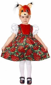 Детский карнавальный костюм Белка «Златка» для девочек