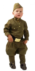 Детская Военная форма - Гимнастёрка ВОВ с брюками "Галифе" (Бязь 100% Хлопок) для малышей