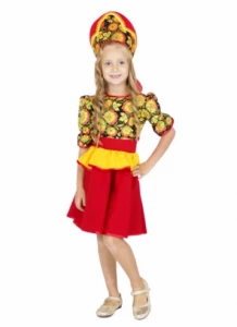Детский карнавальный костюм Русский Народный Хохломской «Сувенир» для девочек
