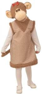 Детский карнавальный костюм Обезьянка «Дафна» (шёлк) для девочек