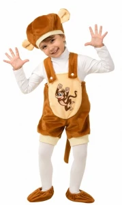 Детский карнавальный костюм Обезьянка «Кроха» (плюш) для мальчиков и девочек