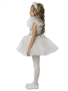 Детский карнавальный новогодний костюм Снежинка «Белоснежная» для девочек