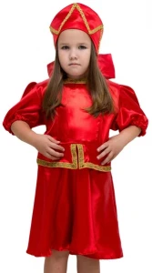 Детский карнавальный костюм Плясовой «Кадриль» (красный) для девочек