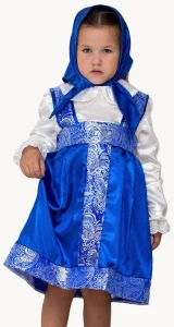 Детский Русский Народный костюм «Василисушка» (синий) для девочек