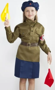 Детский Военный костюм «Регулировщица» Великой Отечественной Войны для девочек