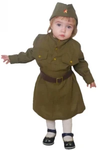 Детский Военный костюм Солдаточка «Малышка» ВОВ гимнастерка с юбкой для девочек