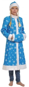 Карнавальный костюм «Снегурочка-миди» (бирюзовая) для взрослых