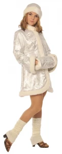 Карнавальный костюм «Снегурочка» (серебро) для взрослых