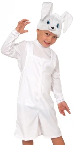 Детский карнавальный костюм «Зайчик» белый для девочек и мальчиков