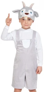 Детский карнавальный костюм «Козлик» (серый) для мальчиков