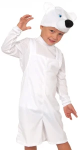 Детский карнавальный костюм Мишка «Полярный» (плюш) для мальчиков и девочек