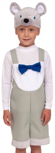 Детский карнавальный костюм «Мышонок» серый