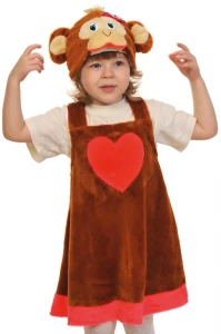 Детский карнавальный костюм «Обезьянка» (плюш) для девочек