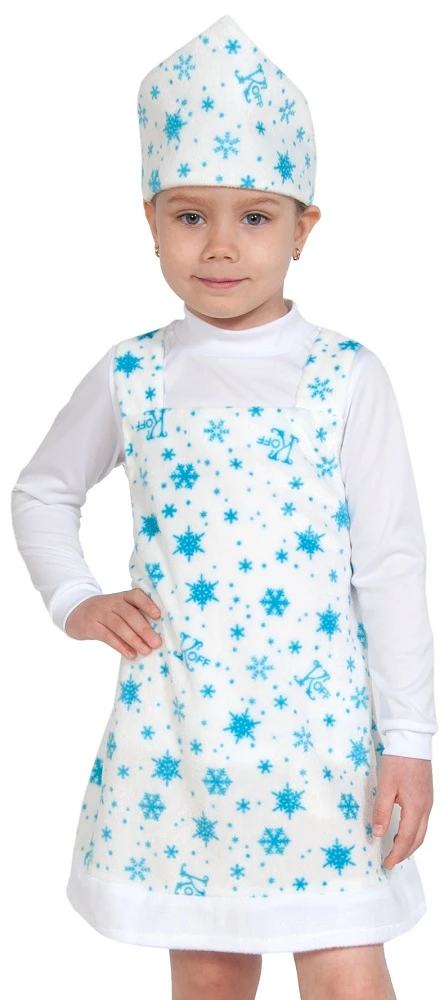Детский карнавальный новогодний костюм «Снежинка» (плюш) для девочек