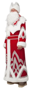Новогодний костюм «Дед Мороз» (вышивка, серебро) мужской