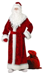 Новогодний костюм «Дед Мороз» (велюр, тиснение) мужской