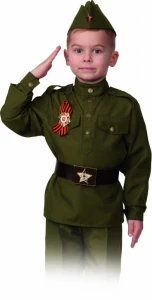 Детский военный костюм ВОВ «Солдат» (Малютка) для мальчиков (Хлопок)