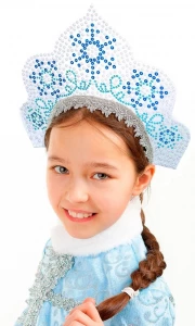 Детский карнавальный новогодний костюм Снегурочка «Танюшка» для девочки