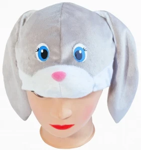 Карнавальная Шапочка «Заяц» (серый) для детей