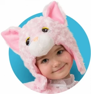 Детская маскарадная Шапочка «Кошечка» (розовая) для девочек и мальчиков