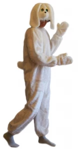 Карнавальный костюм «Заяц» белый для взрослых