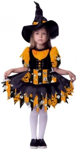 Маскарадный костюм «Ведьмочка» для девочек