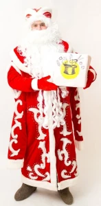 Аниматорский костюм «Дед Мороз» с узором (красный)