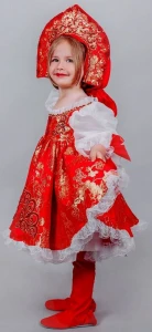 Маскарадный костюм «Русская Красавица» (в красном) для девочки