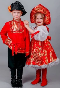 Маскарадный костюм «Русская Красавица» (в красном) для девочки