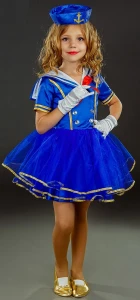 Карнавальный костюм «Морячка» (в синем) для девочки
