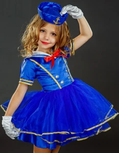 Карнавальный костюм «Морячка» (в синем) для девочки