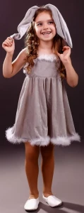 Маскарадный костюм «Зайчик» (серый) для девочки