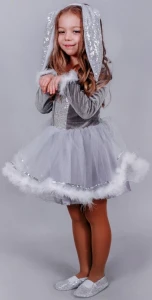 Детский костюм «Зайчик» (серый) для девочки
